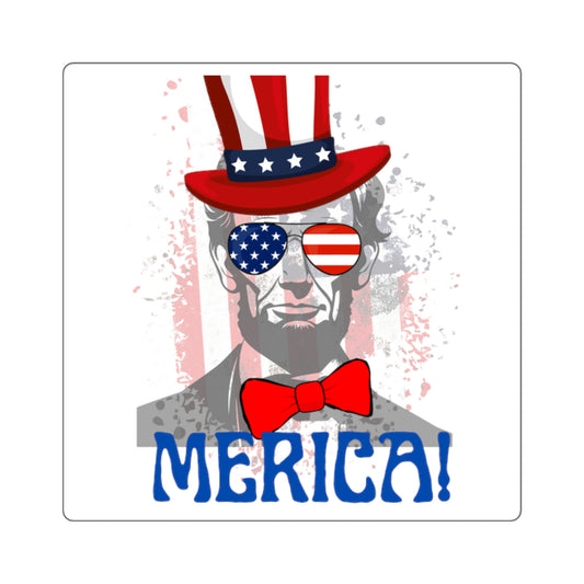 Abe Lincoln Square Stickers/Father's Day/Independence Day/Trending