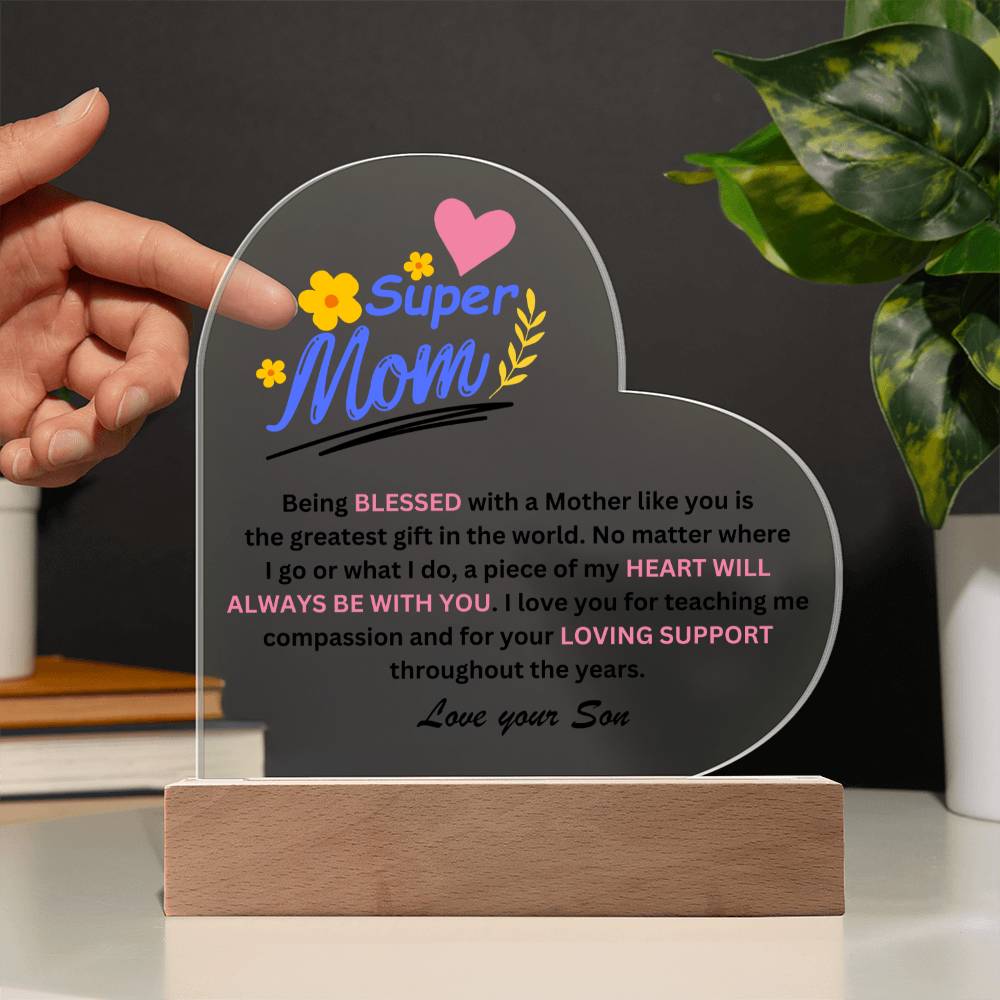 Super Mom being blessed with a Mother like you/Mothers Day gift/Birthday gift