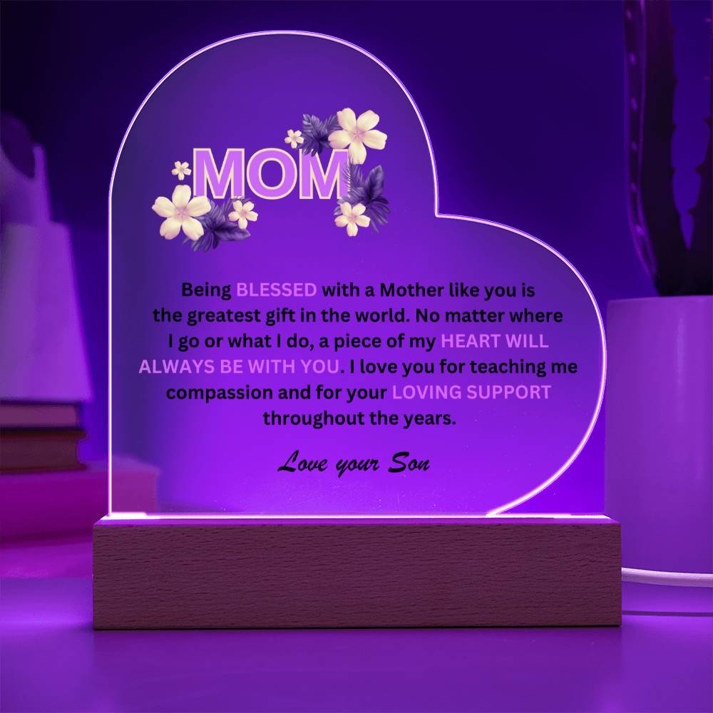 MOM being blessed with a Mother like you/Mothers day gift/Birthday gift