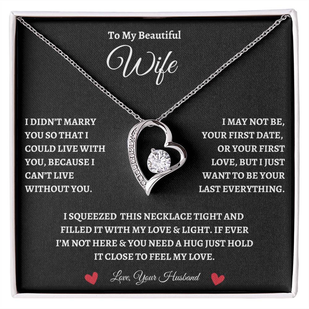 To My Beautiful Wife/Forever Love Necklace/Mothers Day gift
